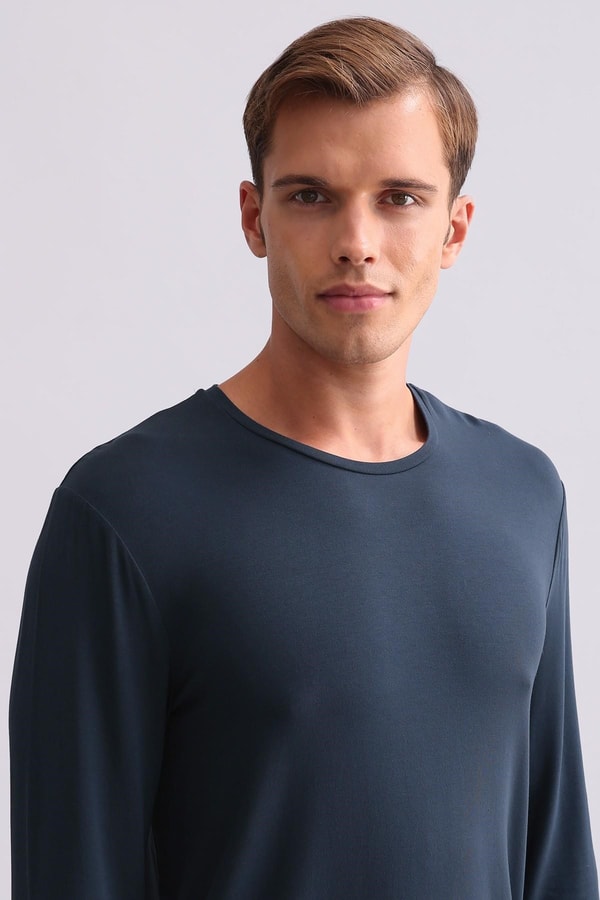 Mısırlı Erkek Modal Sweatshirt Gece Mavisi