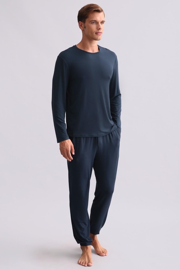 Mısırlı Erkek Modal Sweatshirt Gece Mavisi