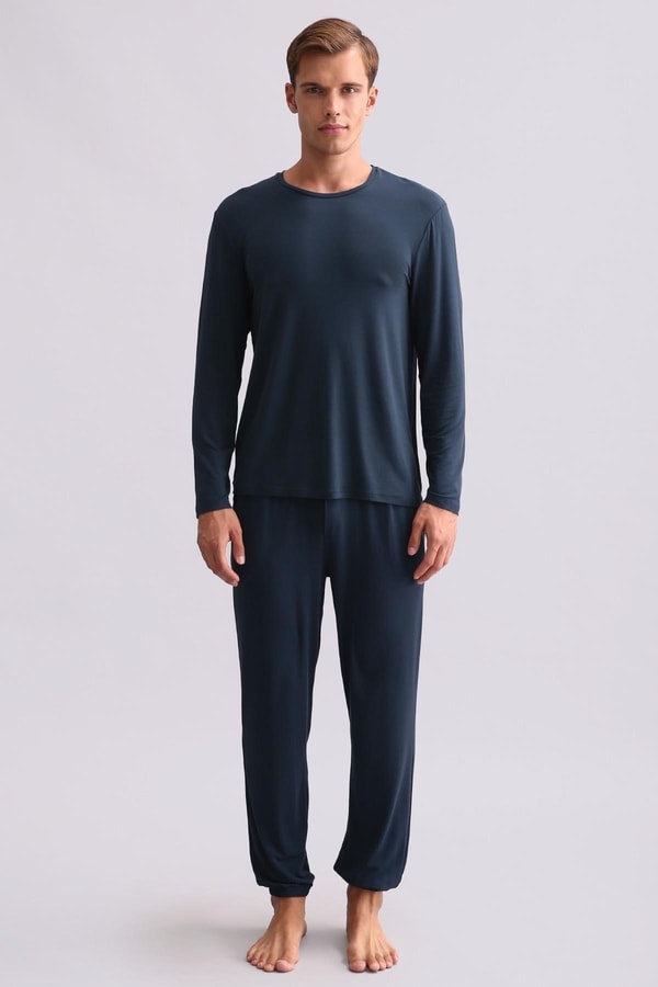 Mısırlı Erkek Modal Sweatshirt Gece Mavisi