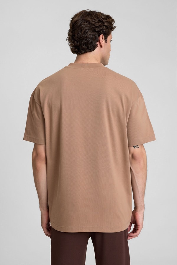 Mısırlı Erkek Oversize T-shirt Koyu Kahverengi