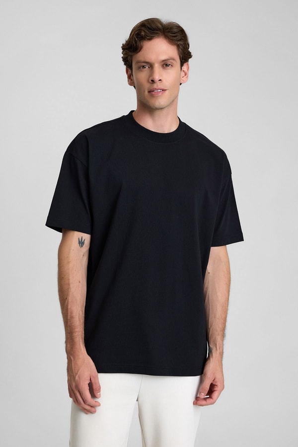 Mısırlı Erkek Oversize T-shirt Siyah