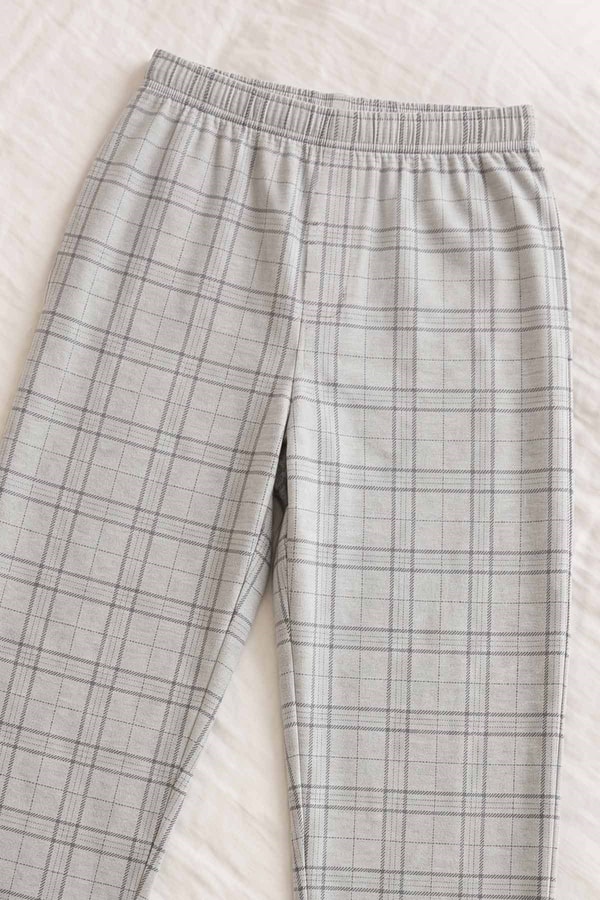 Mısırlı Erkek Pamuk Ekoseli Alt Pijama Gri