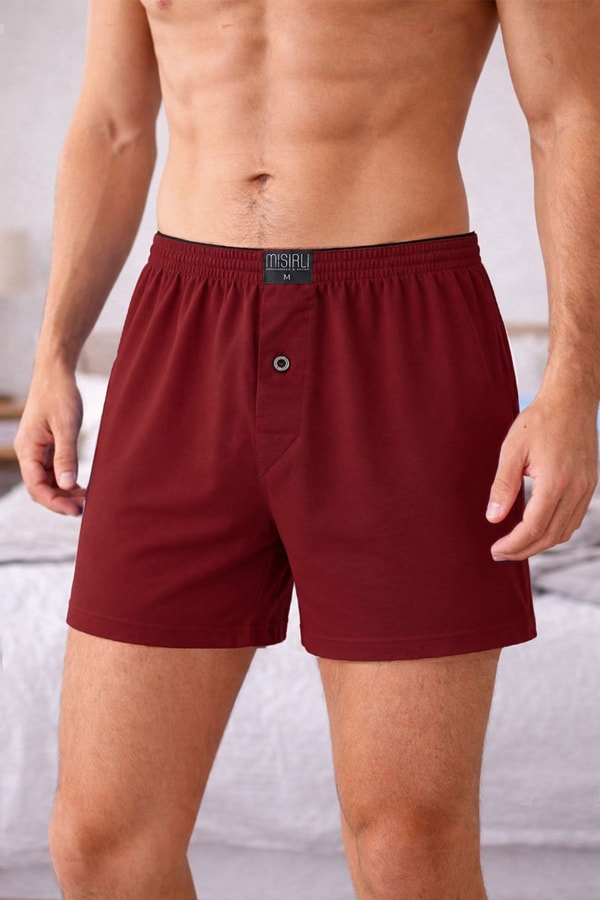 Mısırlı Erkek Pamuklu Ares Şort  Boxer Bordo
