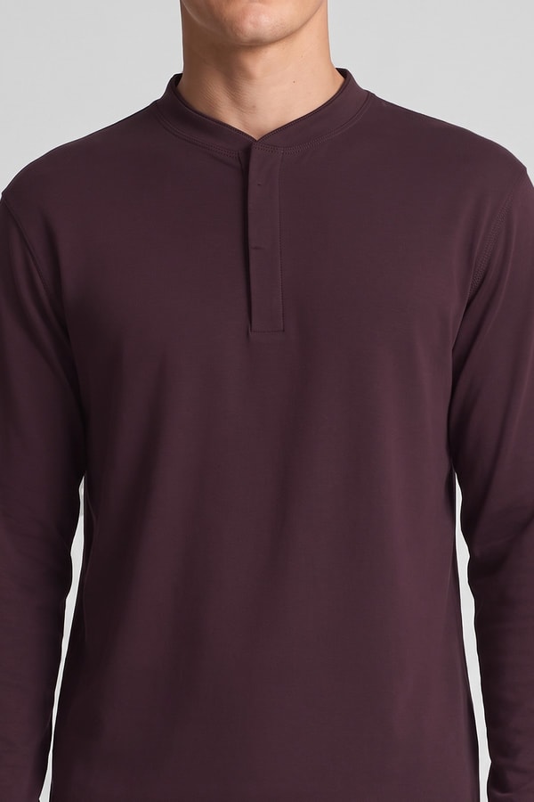 Mısırlı Erkek Pamuklu Uzun Kollu Hakim Yaka Pijama Takımı Bordo