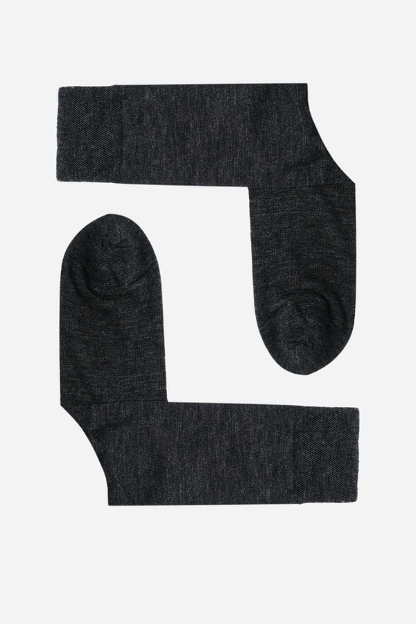 Mısırlı Erkek Soft Wool (Koyun Yünü) Tekli Soket Çorap Antrasit