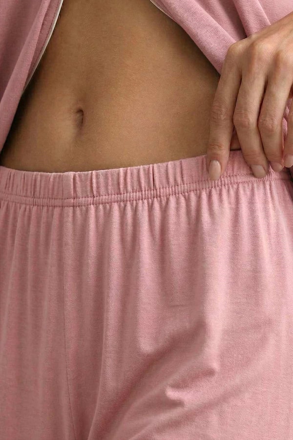 Mısırlı Kadın Bambu Beli Lastikli  Pijama Alt Toz Pembe
