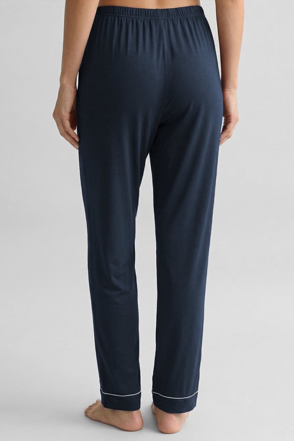 Mısırlı Kadın Bambu Beli Lastikli  Pijama Alt Lacivert