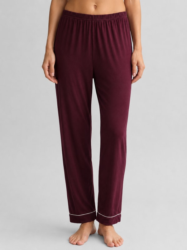 Mısırlı Kadın Bambu Beli Lastikli  Pijama Alt Bordo
