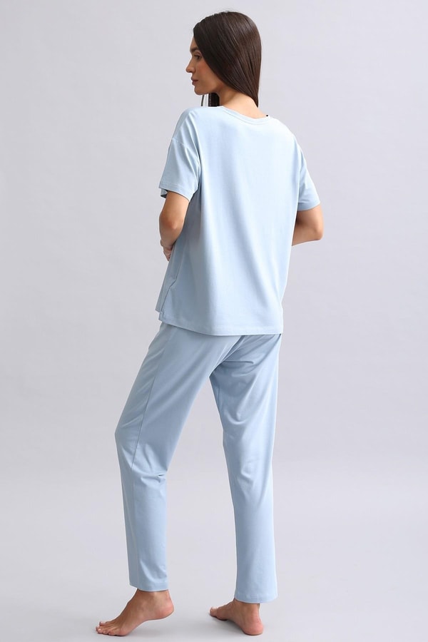 Mısırlı Kadın Bambu Pijama Alt Mavi