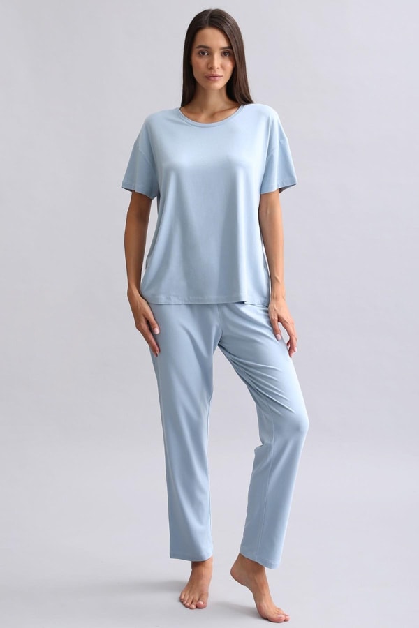Mısırlı Kadın Bambu Pijama Alt Mavi