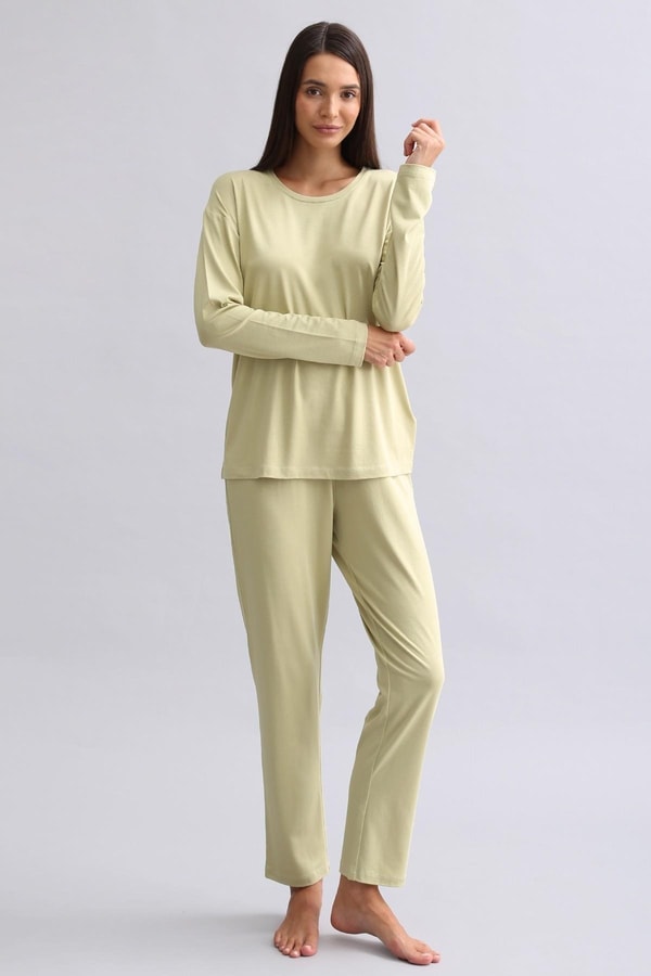 Mısırlı Kadın Bambu Sweatshirt Adaçayı Yeşili