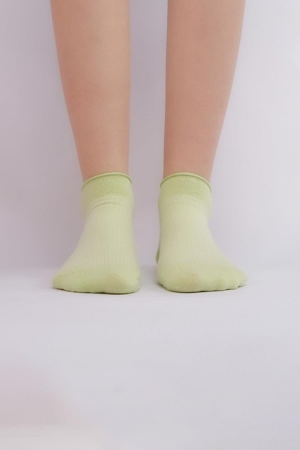 Mısırlı Kadın Bambu Tekli Yazlık Sneaker Çorap Yeşil
