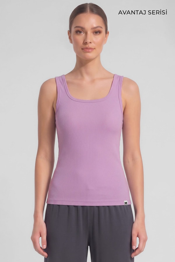 Mısırlı Kadın Kaşkorse Sırt Açık Askılı T-shirt Pembe