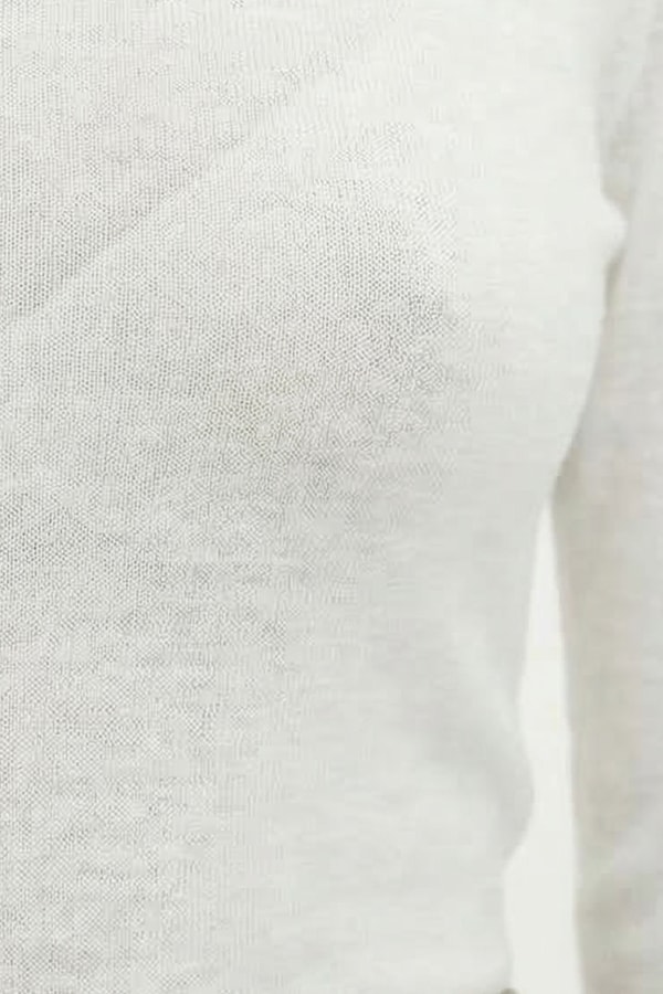 Mısırlı Kadın Kaşmir Kayık Yaka Fanila Off White