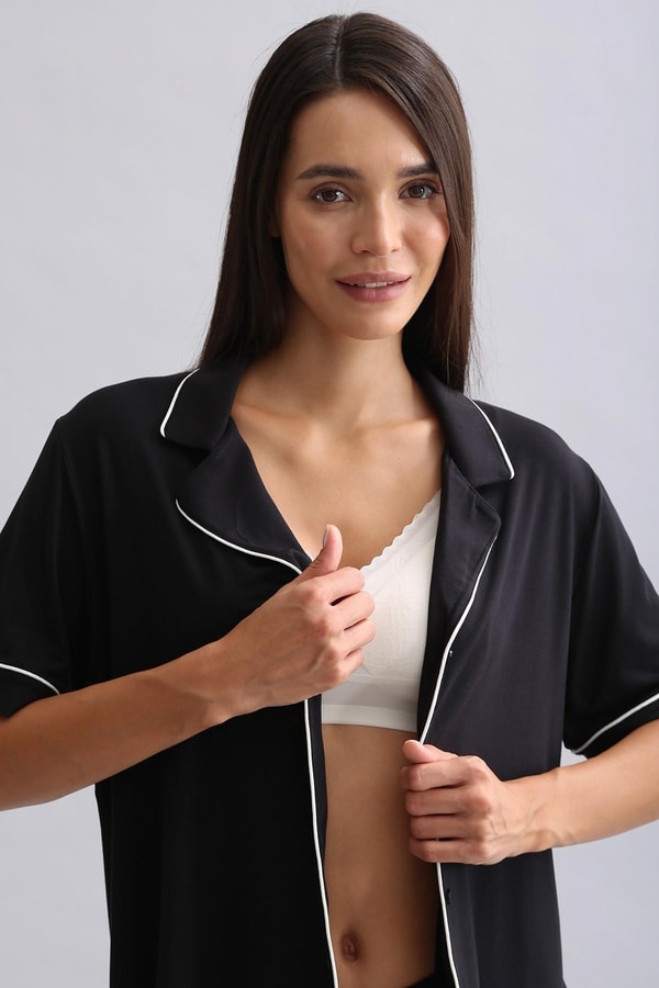 Mısırlı Kadın Modal Pijama Alt Siyah