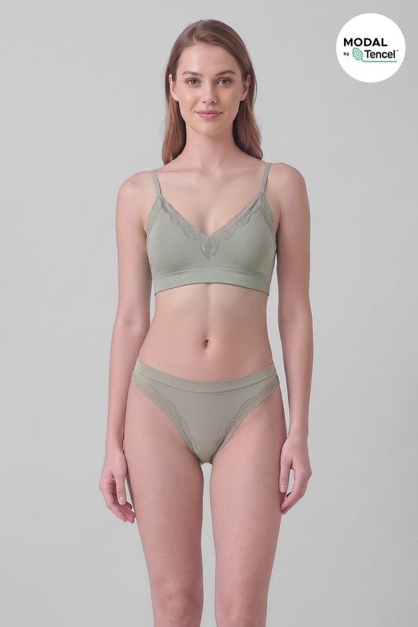 Mısırlı Kadın Modal Seamless Brief Slip Çağla Yeşili