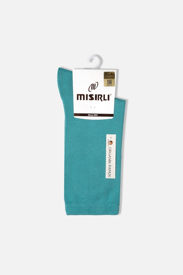 Mısırlı Kadın Organik Pamuklu Tekli Soket Çorap Mavi