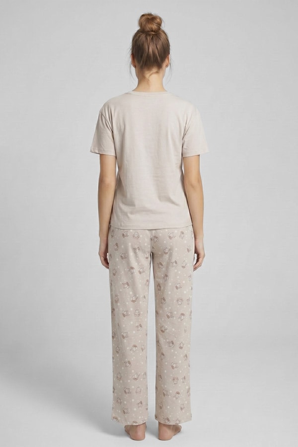 Mısırlı Kadın Pamuklu Pijama Takım Taş