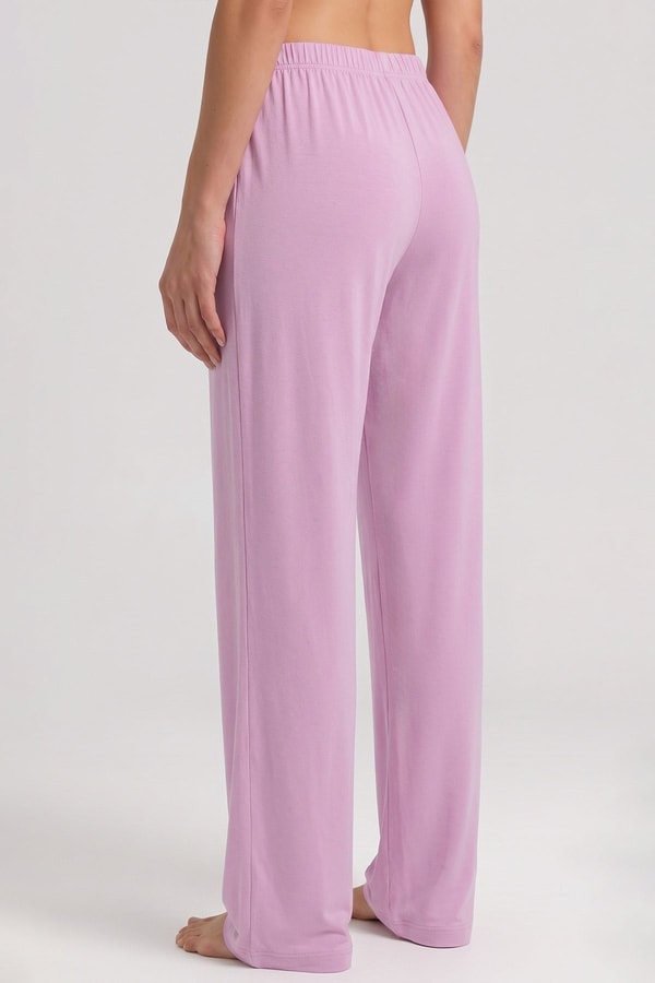 Mısırlı Kadın Viskon Alt Pijama Koyu Pembe