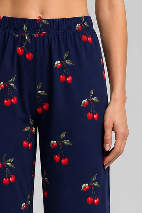 Mısırlı Kadın Viskon Alt Pijama Lacivert