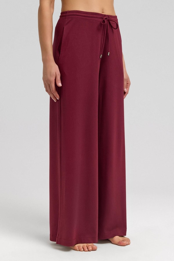 Mısırlı Kaşkorse Dökümlü Pijama Altı Bordo