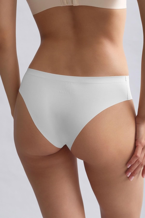 Mısırlı Lazer Kesim Görünmez Slip Külot Beyaz