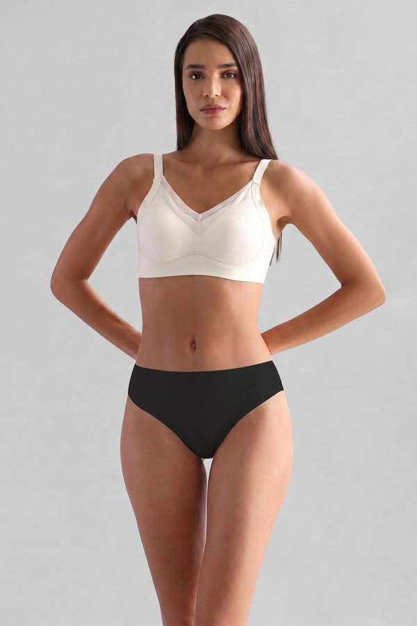 Mısırlı Modal by TENCEL HERA Brief İnce Lastikli 3'lü Slip Külot Siyah