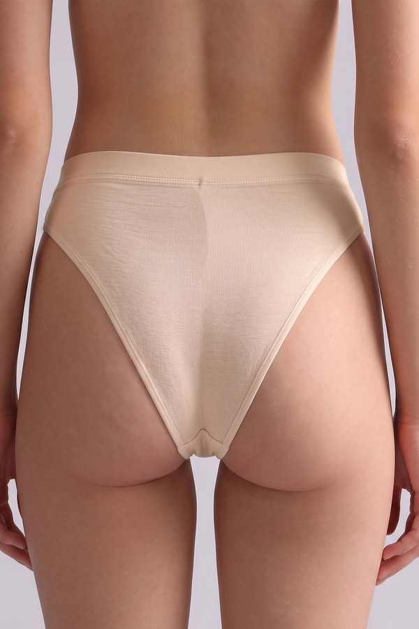 Mısırlı Modal by TENCEL HERA Gizli Lastikli Brazillian 3'lü Külot Ten Rengi