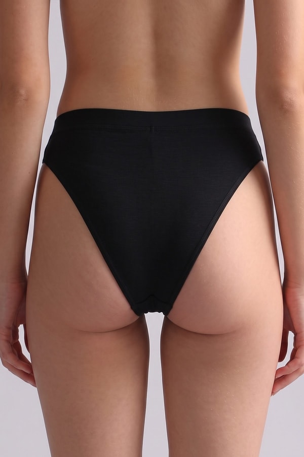 Mısırlı Modal by TENCEL HERA Gizli Lastikli Brazillian 3'lü Külot Siyah-Beyaz-Ten