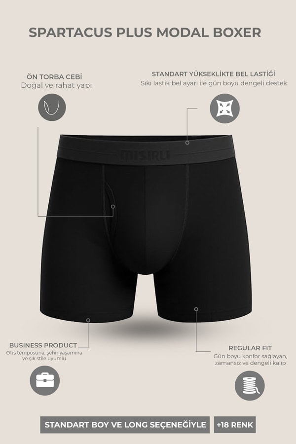 Mısırlı Modal by TENCEL SPARTACUS PLUS PERFORMANCE Boxer Gece Mavisi