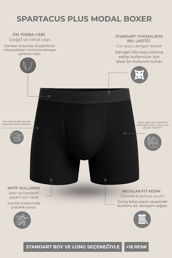 Mısırlı Modal by TENCEL SPARTACUS PLUS PERFORMANCE Long Boxer Fit Green