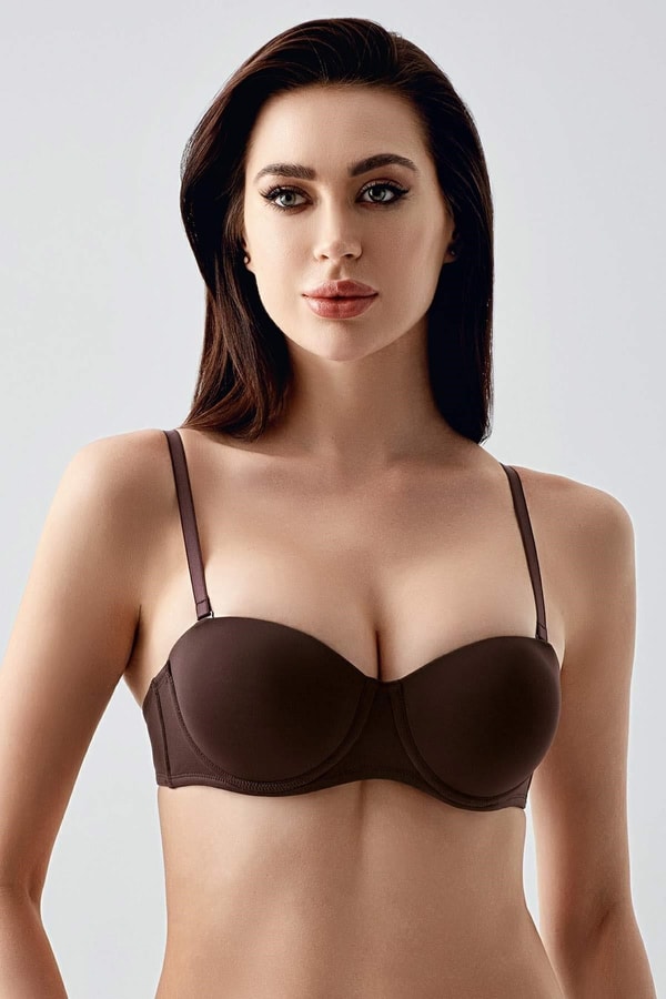Mısırlı New Bra Push Up Basic Sütyen Kahverengi