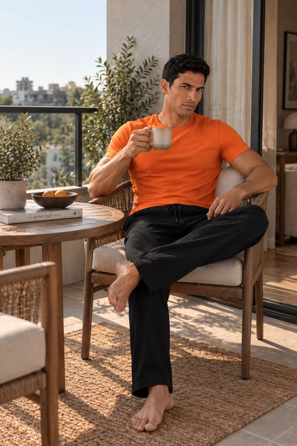 Mısırlı ORGANIC Pamuklu HERCULES Slim Fit Bisiklet Yaka Fanila Pas Kırmızısı