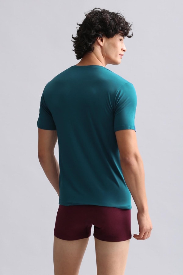 Mısırlı ORGANIC Pamuklu HERCULES Slim Fit V Yaka Fanila / T-Shirt Fit Green