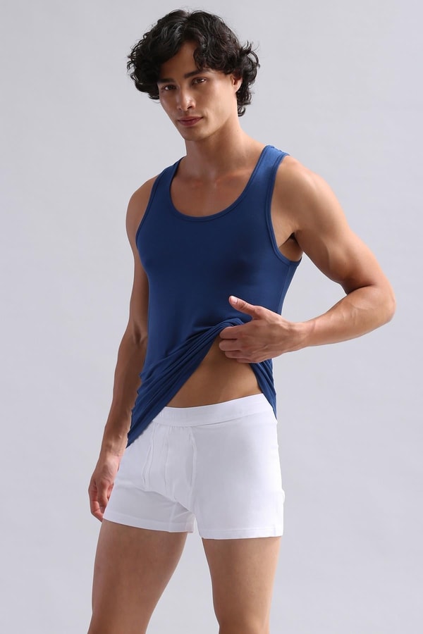 Mısırlı ORGANIC Pamuklu HERCULES Slim Fit Basic Atlet Gece Mavisi