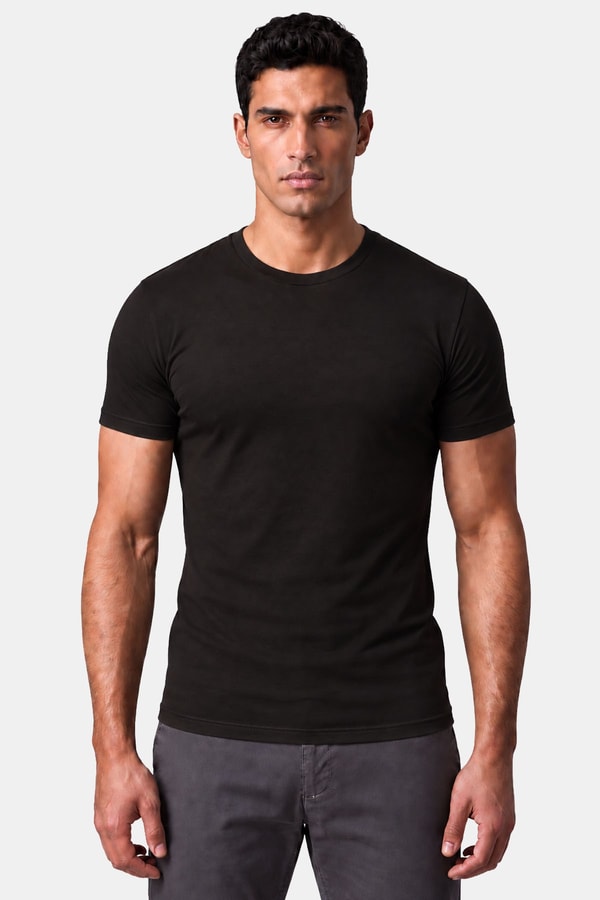 Mısırlı ORGANIC Pamuklu HERCULES Slim Fit Bisiklet Yaka Fanila Kahverengi