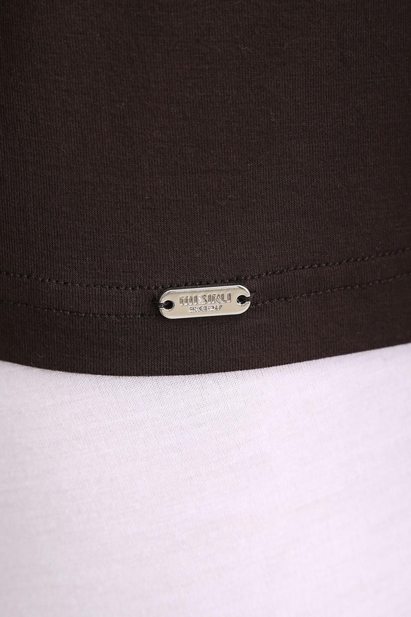 Mısırlı ORGANIC Pamuklu ZEUS LUXURY Regular Fit V Yaka Sporcu Atlet / T-Shirt Kahverengi