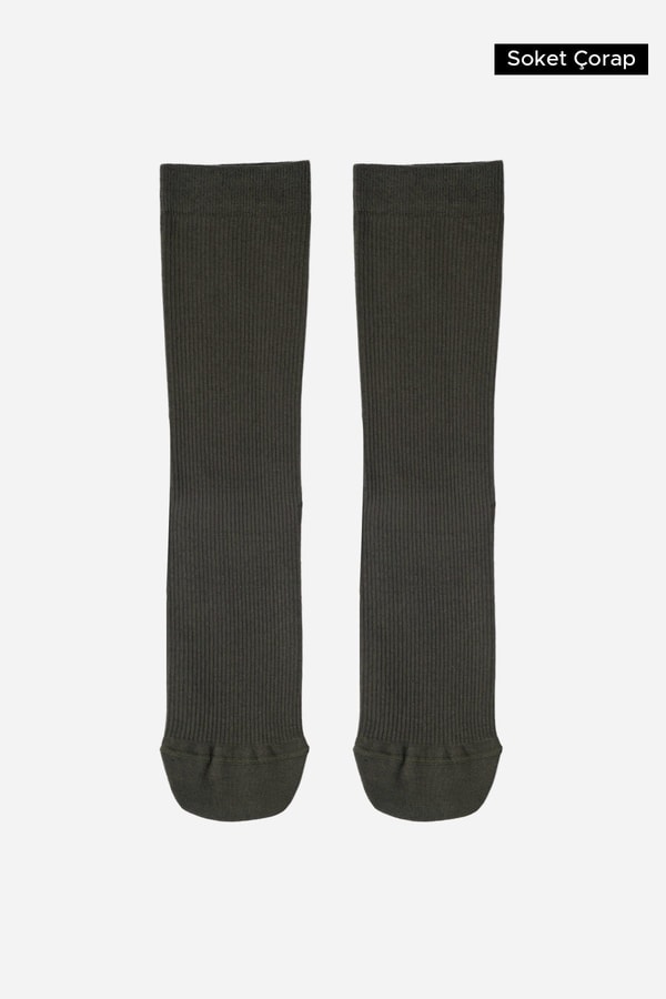 Mısırlı Unisex Bambu Özel Sıkılaştırıcı Teknolojiyle Uçuş ve Pilot Soket Çorap Koyu Haki