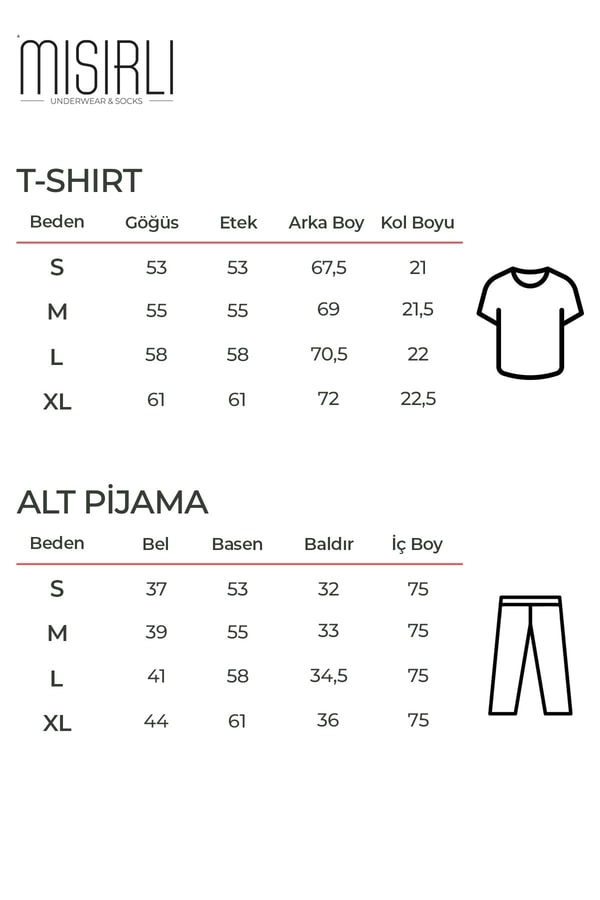 Pamuklu Kısa Kollu Pijama Takım Çağla Yeşili