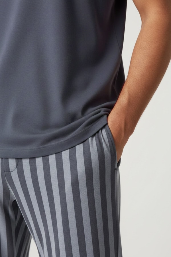 Pamuklu Kısa Kollu Pijama Takım Mavi-Lacivert
