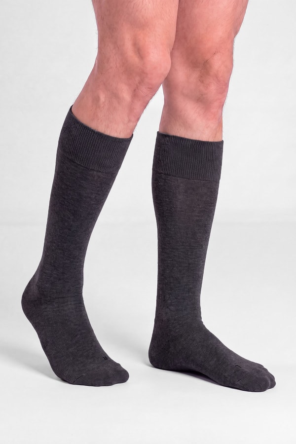 Unisex Bambu Microfiber Süper İnce Uzun Soket Çorap Antrasit