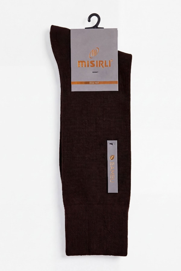 Unisex Bambu Microfiber Süper İnce Uzun Soket Çorap Kahverengi