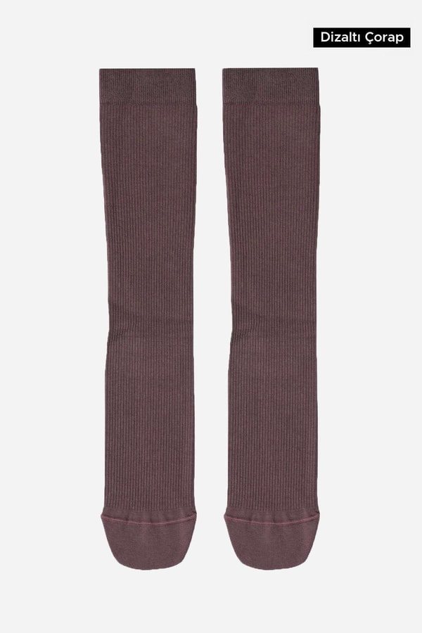 Unisex Bambu Özel Sıkılaştırıcı Teknolojiyle Uçuş ve Pilot Diz Altı Çorap Lavender