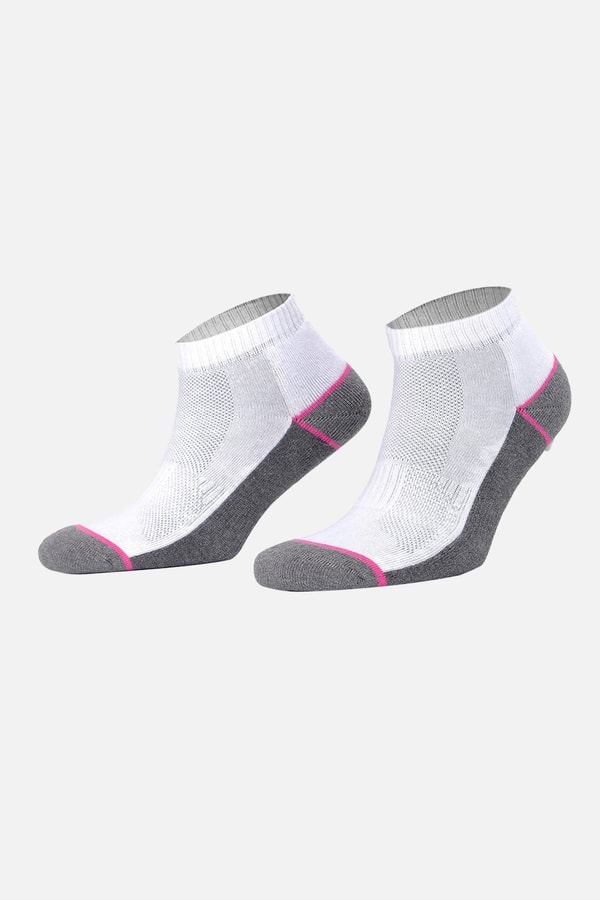 Unisex Coolmax 2 Çift Kısa Konç Çorap Siyah-Beyaz