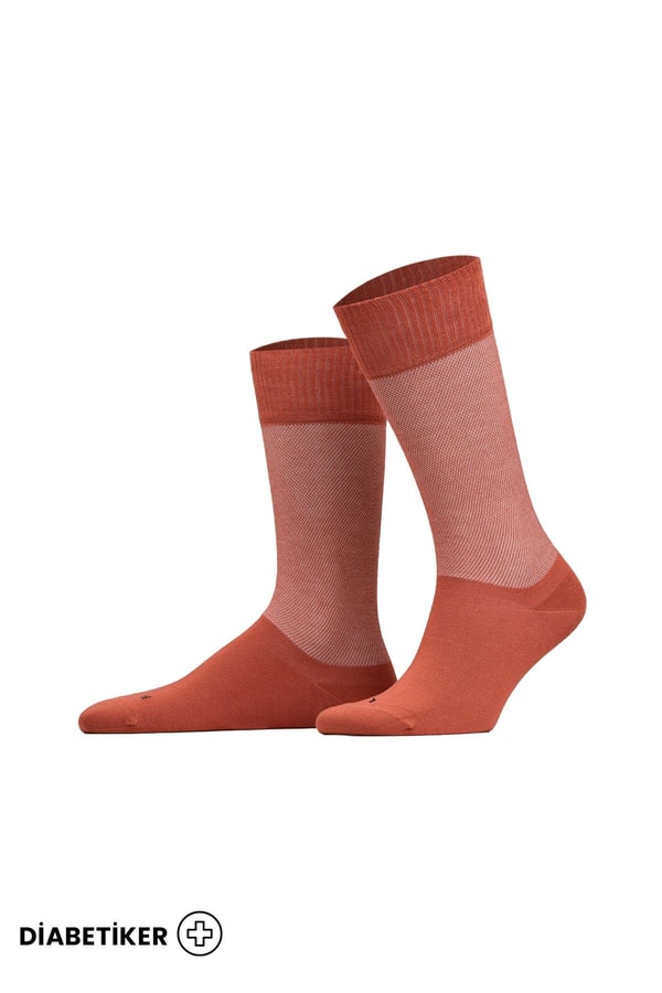 Unisex Diyabetik Bambu Soket Çorap Pas Kırmızı