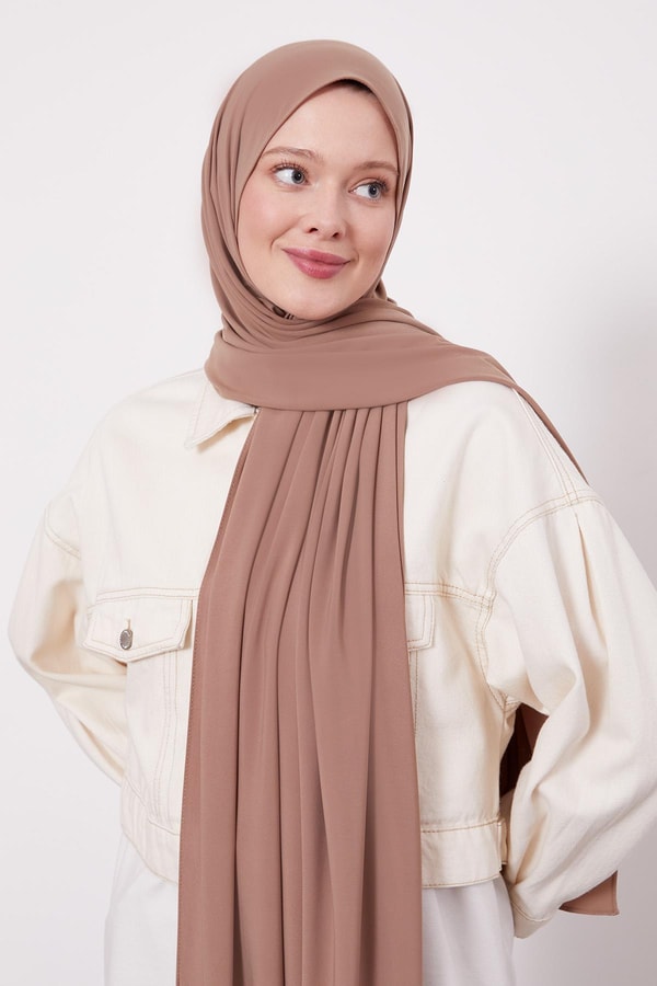 Açık Kahve Düz Sandy Şal