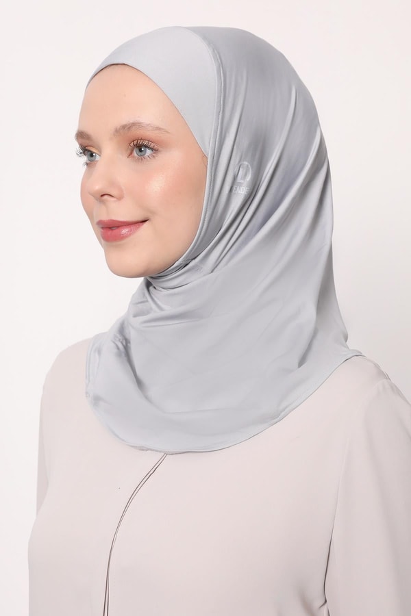 Açık Gri Hijab Sport Bone