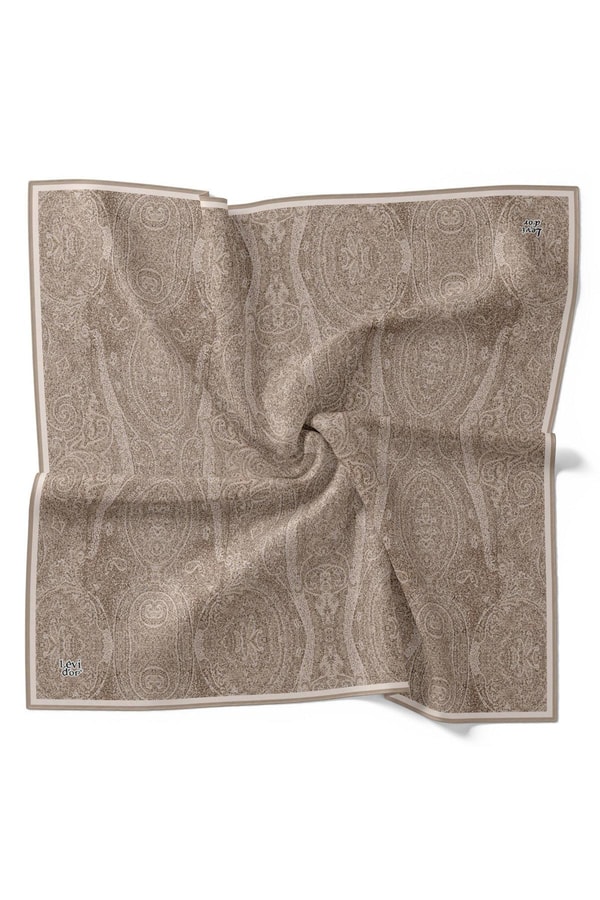 A.Vizon Soyut Etnik Desen Twill İpek Eşarp