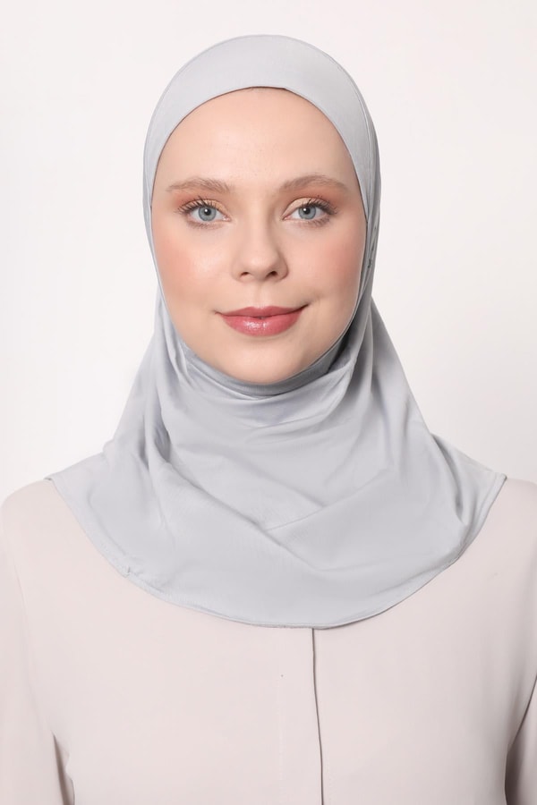 Açık Gri Hijab Sport Bone