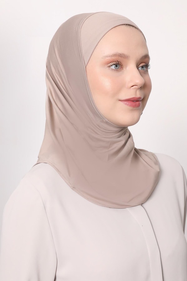 Açık Vizon Hijab Sport Bone